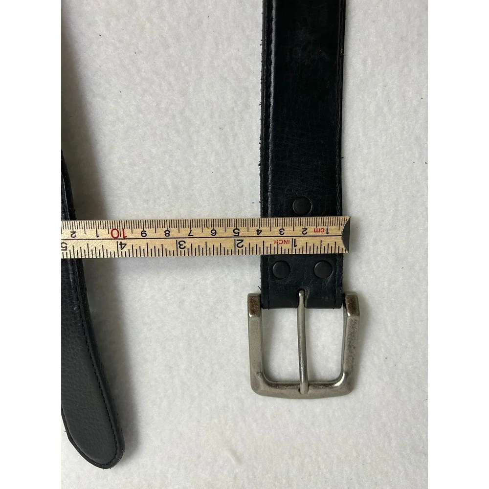 Western Cowboy Genuine Leather Mens 42 Black Woven Inlay Concho Belt Artec